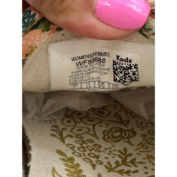 Keds x Rifle Paper Co.‎ Meadow Blush Pink Orange Floral Sneakers Size 7 - Picture 6 of 7